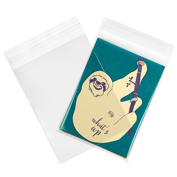 Plastic Bags 13.8x17.9cm Transparent Peel and Seal (100 pieces) [B6B3]