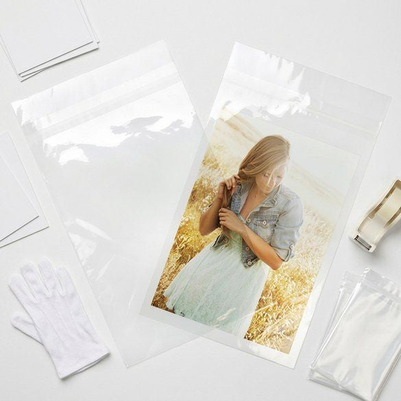 Plastic Bags 22.7x36.2cm Transparent Peel and Seal (100 pieces) [B814PC]