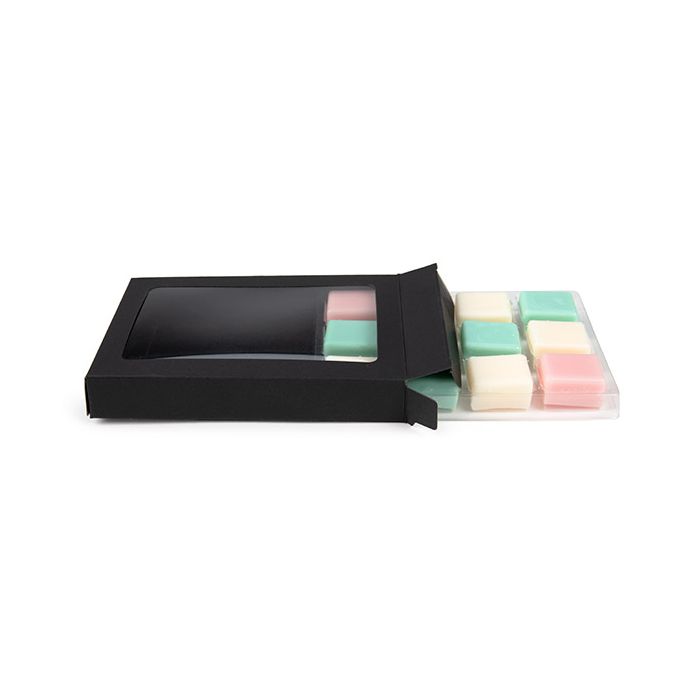 Black Kraft Artisan Candy Box Set, Square Insert 10.2x2.1x13.8 cm (25 pieces) [CNDY270B]