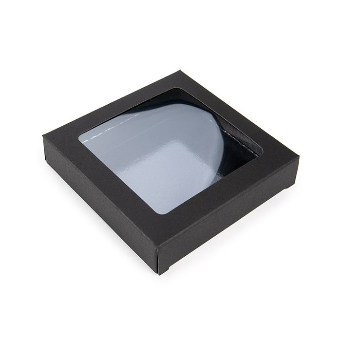 Black Gift Boxes Window Box w/ attached window 10.5x2.2x10.5 cm (25 pieces) [WKRGB245]