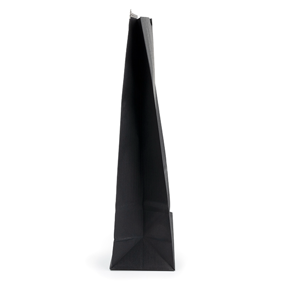 Black Kraft Tin Tie Bag w/ Window 15,2x7x26,7cm (100 pcs) [TTW3B]