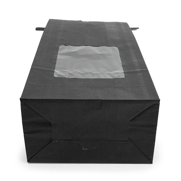 Black Kraft Tin Tie Bag w/ Window 10,8x6,4x26,7cm (100 pcs) [TTW2B]