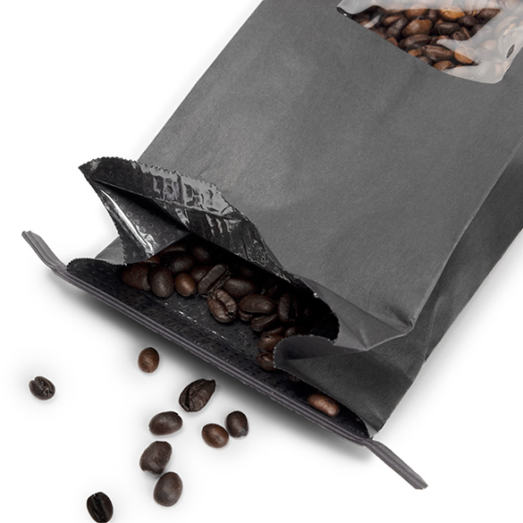 Black Kraft Tin Tie Bag w/ Window 10,8x6,4x26,7cm (100 pcs) [TTW2B]