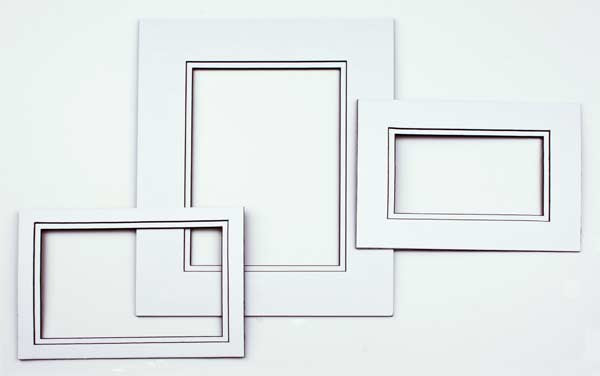Mount Board Double thick White/Black 27.9x35.6cm with 19x24cm Window (10 pieces) [MD20194]
