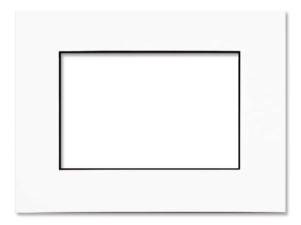 Mount Board White/Black Core 19.4x24.5cm Window - Outer size 27.9x35.6cm (10 pieces) [MS20200]