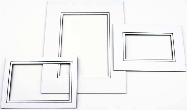 Mount Board Double thick White/Black 27.9x35.6cm with 19x24cm Window (10 pieces) [MD20194]