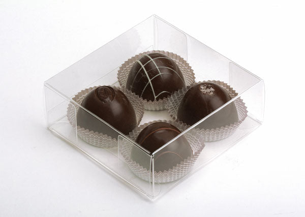 Plastic Gift Boxes for "chocolate" Truffels 10.8x4.1x10.8cm (25 pieces) [FB194]