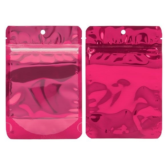 Stand Up Pouches Transparent/Fuchsia 10.2x6x15.2cm | 57 grams (100 pieces) [ZBGB2FS]