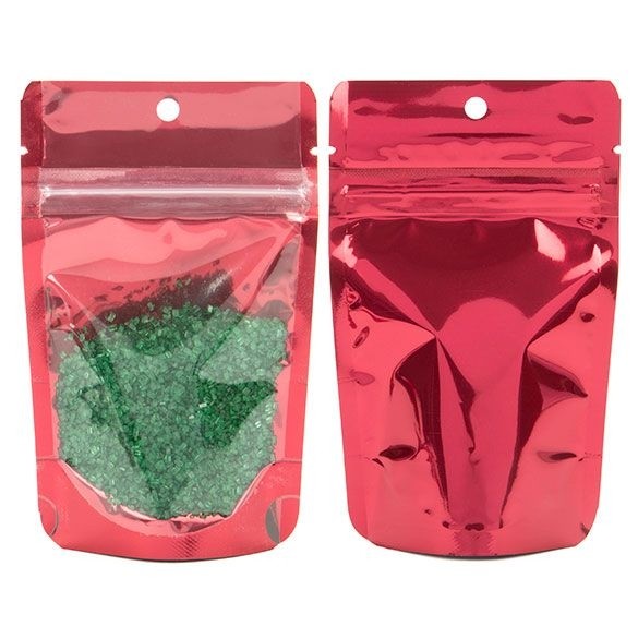 Stand Up Pouches Transparent/Red 7.9x5.1x13cm | 28 grams (100 pieces) [ZBGB1RD]