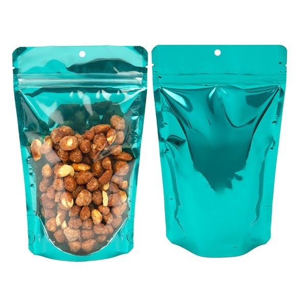 Stand Up Pouches Transparent/Teal 13x7.9x20.6cm | 113 grams (100 pieces) [ZBGB3TL]