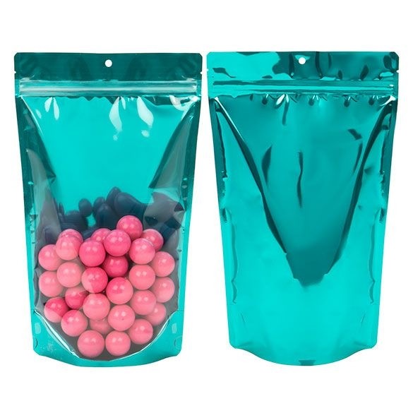 Stand Up Pouches Transparent/Teal Blue 17.1x8.9x28.6cm | 340 grams (100 pieces) [ZBGB4TL]