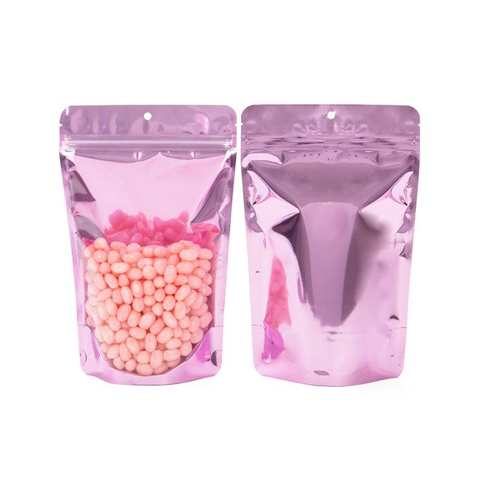 Stand Up Pouches Pink 14,9x8,9x23,2cm With Hanghole (100 Pieces) [ZBGB7PK]