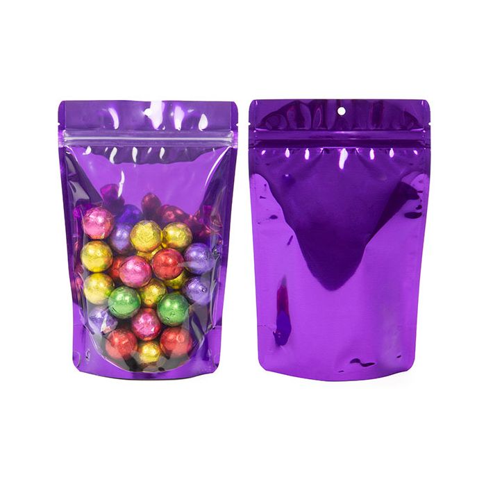 Stand Up Pouches Purple 14,9x8,9x23,2cm With Hanghole (100 Pieces) [ZBGB7VL]