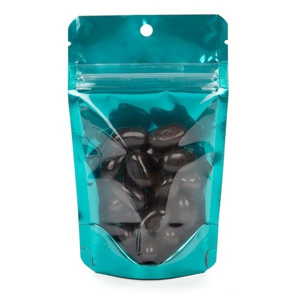 Stand Up Pouches Transparent/Teal 7.9x5.1x13cm | 28 grams (100 pieces) [ZBGB1TL]