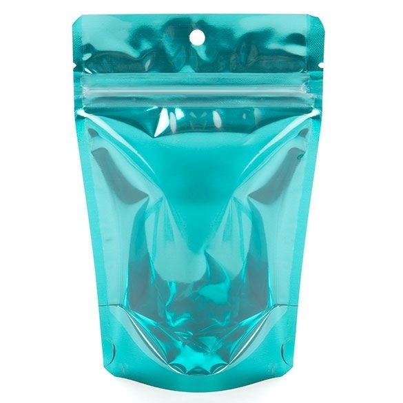 Stand Up Pouches Transparent/Teal 10.2x6x15.2cm | 57 grams (100 pieces) [ZBGB2TL]