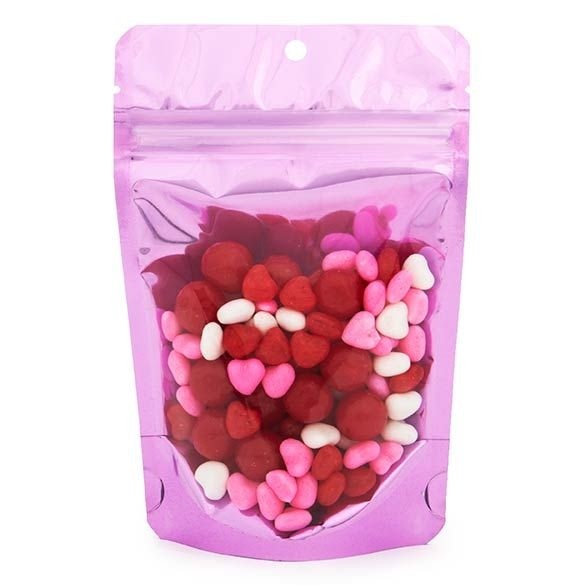 Stand Up Pouches Transparent/Pink 10.2x6x15.2cm | 57 grams (100 pieces) [ZBGB2PK]