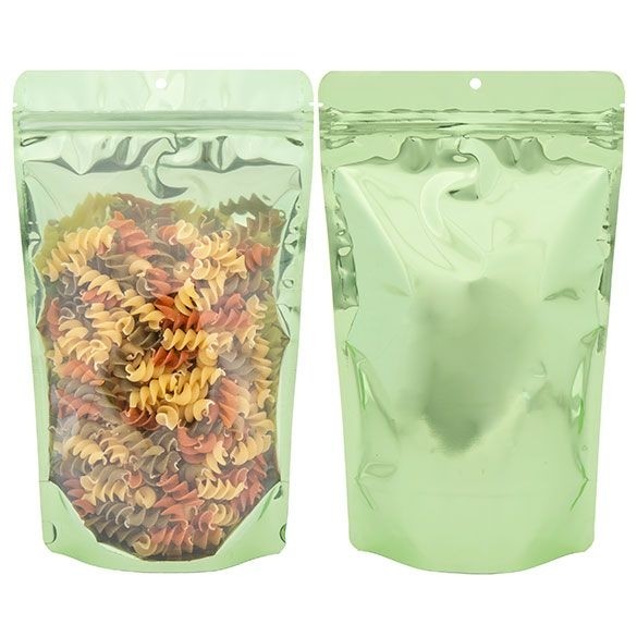 Stand Up Pouches Transparent/Green 17.1x8.9x28.6cm | 340 grams (100 pieces) [ZBGB4GR]
