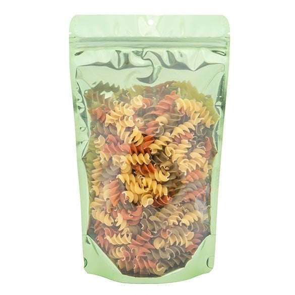 Stand Up Pouches Transparent/Green 17.1x8.9x28.6cm | 340 grams (100 pieces) [ZBGB4GR]