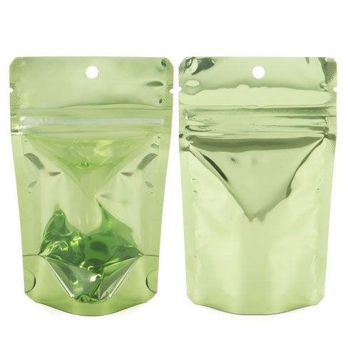 Stand Up Pouches Transparent/Green 7.9x5.1x13cm | 28 grams (100 pieces) [ZBGB1GR]