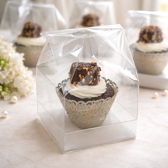 Bags Set with Paper Insert for 1 Cupcake 10.2x10.2x17.8cm (100 pieces) [CBG4]