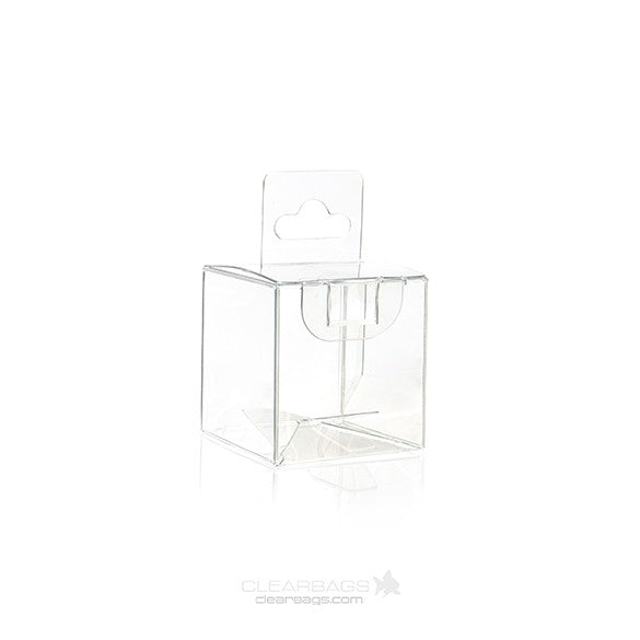 Plastic Gift Boxes 4.3x4.3x4.4cm Crystal Clear with Hanger in middle (25 pieces) [CHFB324]