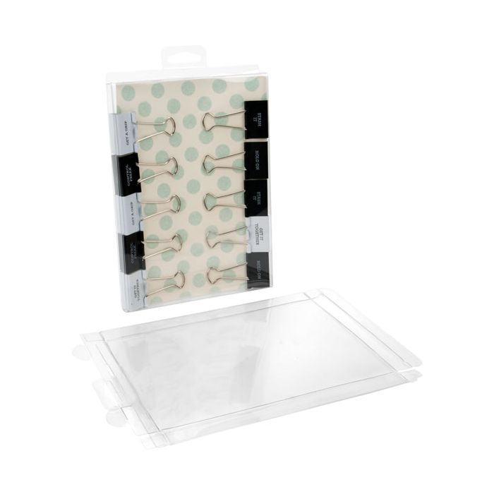 Plastic Gift Boxes 13.7x1.6x18.8cm Crystal Clear with Hanger in middle (25 pieces) [CHFB1]