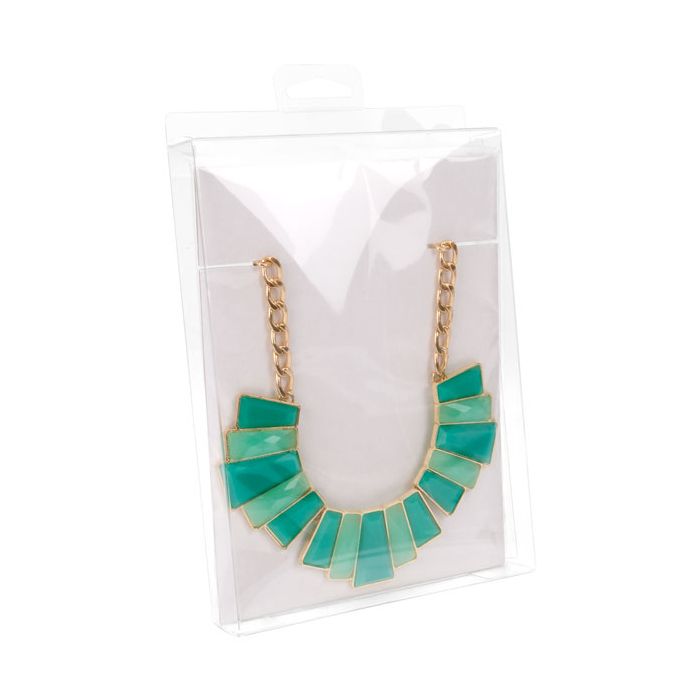 Plastic Gift Boxes 13.7x2.5x18.7cm Crystal Clear with Hanger in middle (25 pieces) [CHFB15]