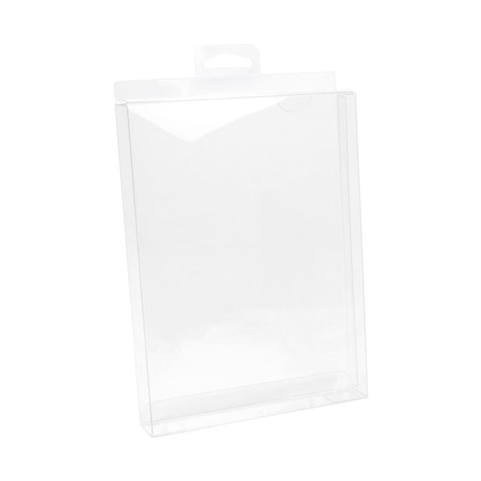 Plastic Gift Boxes 13.7x2.5x18.7cm Crystal Clear with Hanger in middle (25 pieces) [CHFB15]