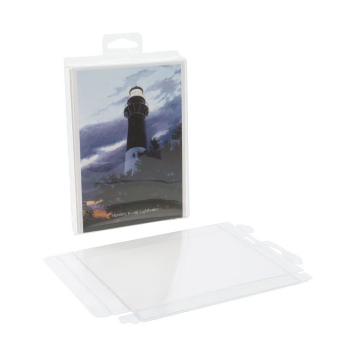 Plastic Gift Boxes 11.4x1.6x14.9cm Crystal Clear with Hanger in middle (25 pieces) [CHFB3]