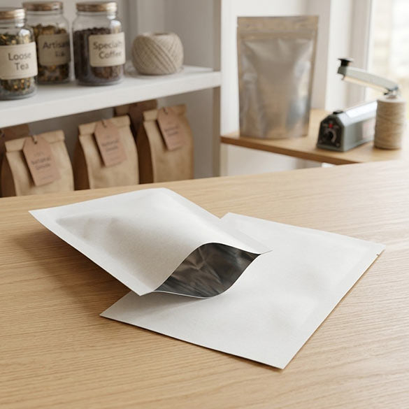 Plastic Bags White 6.5x9cm Tamper-proof Heat sealable (100 pieces) [CRB1W]
