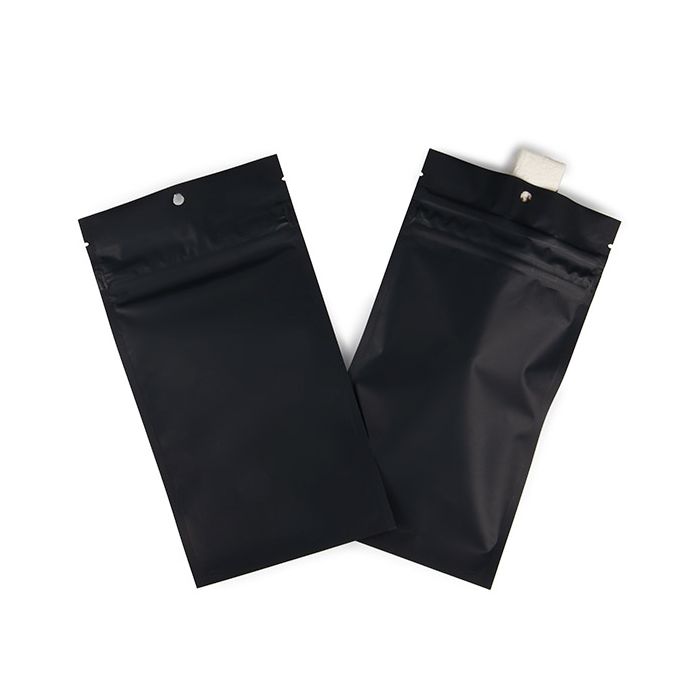 Grip Seal Bags w/ Child Resistant Zipper Matte Black 10.2x16.5 cm (100 pieces) [CRHZB5MB]