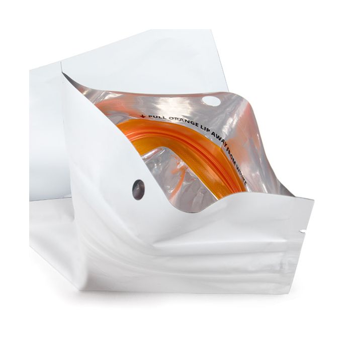 Grip Seal Bags w/ Child Resistant Zipper Matte White 10.2x16.5 cm (100 pieces) [CRHZB5MW]