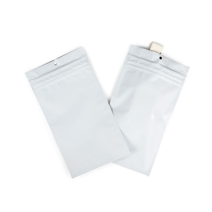 Grip Seal Bags w/ Child Resistant Zipper Matte White 12.7x20.8 cm (100 pieces) [CRHZB6MW]