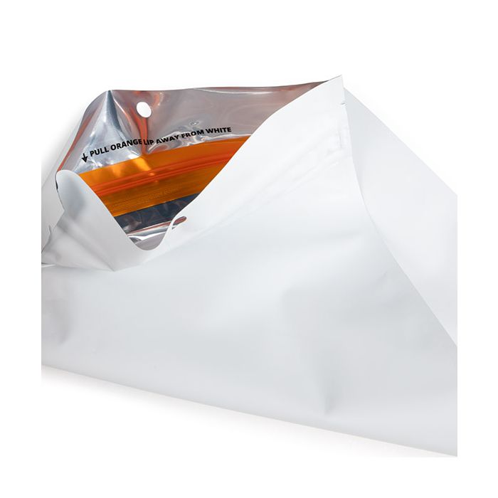 Grip Seal Bags w/ Child Resistant Zipper Matte White 12.7x20.8 cm (100 pieces) [CRHZB6MW]