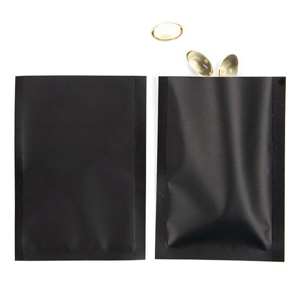 Plastic Bags Matt Black 6.4x8.9cm Tamper-proof Heat sealable (100 pieces) [CRB1B]