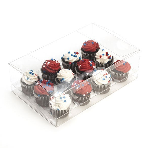 Plastic Gift Boxes for 4 Cupcakes or muffins 19.1x17.8x10.2cm (100 pieces) [CBS178]