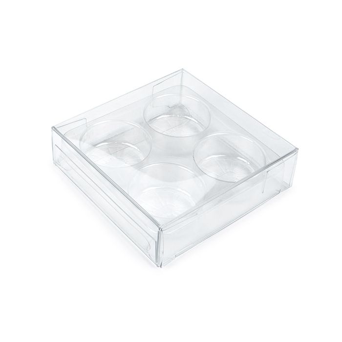Clear Artisan Candy Box Set, Round Insert 7x2.1x6.8 cm (25 pieces) [CNDYR276]