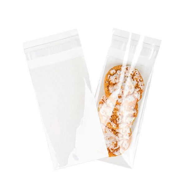 Plastic Bags 6.4x11.5cm Transparent Peel and Seal (100 pieces) [B2H4H]