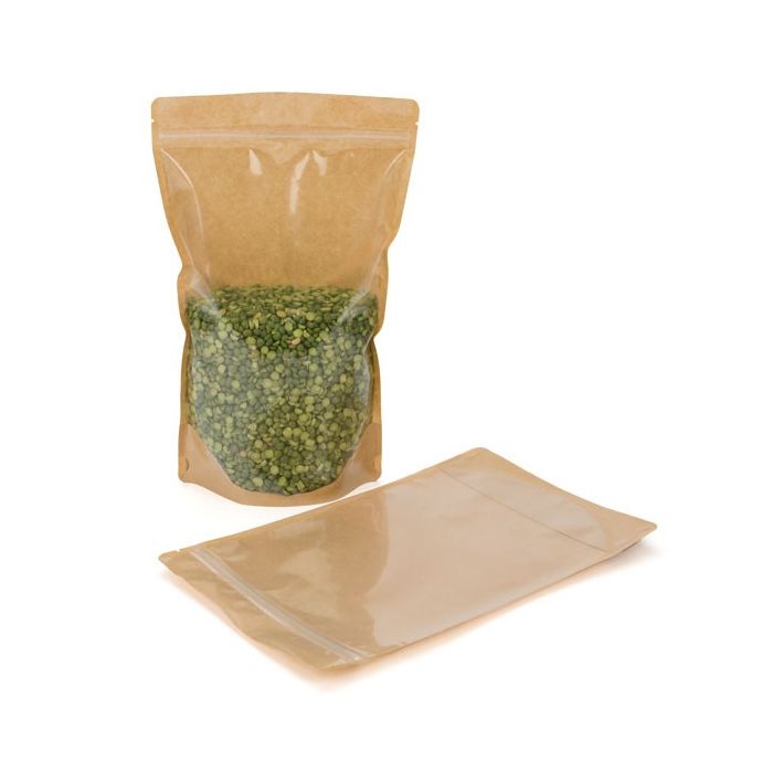 Stand Up Pouches Transparent/Kraft 17.1x8.9x28.6cm | 340 grams