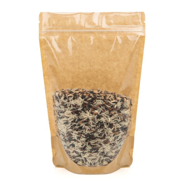 Stand Up Pouches Kraft 14.9x8.9x23.2cm with Window | 312 grams (100 pieces) [ZBGKC7]