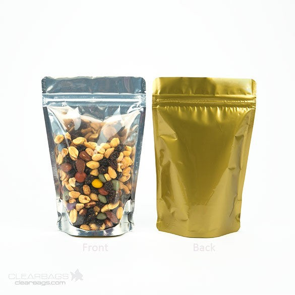Stand Up Pouches Transparent/Gold 11.9x7.6x18.4cm | 114 grams (100 pieces) [ZBGG46]