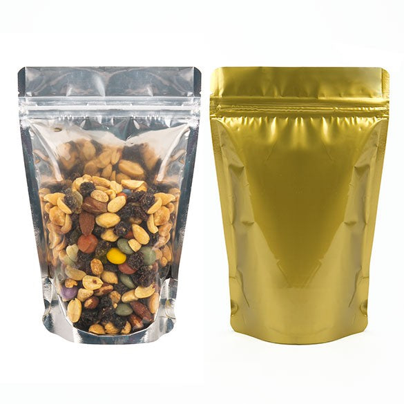 Stand Up Pouches Transparent/Gold 11.9x7.6x18.4cm | 114 grams (100 pieces) [ZBGG46]
