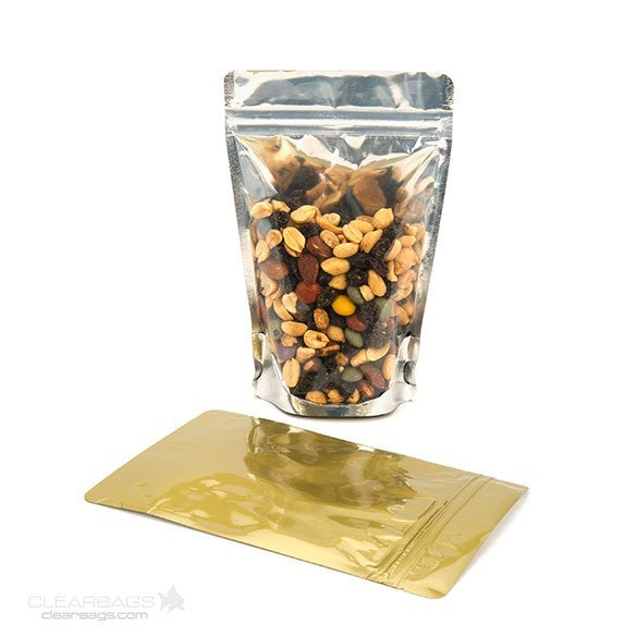 Stand Up Pouches Transparent/Gold 11.9x7.6x18.4cm | 114 grams (100 pieces) [ZBGG46]