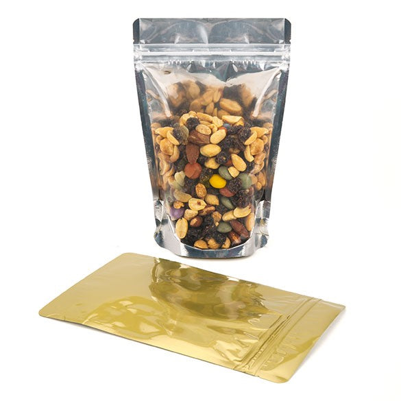 Stand Up Pouches Transparent/Gold 11.9x7.6x18.4cm | 114 grams (100 pieces) [ZBGG46]