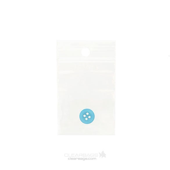 Grip Seal Bags with Hang hole 4x5cm Crystal Clear PP 50 micron (100 pieces) [ZR1H2]