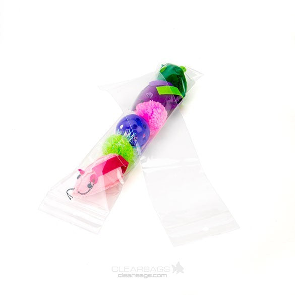 Grip Seal Bags with Hang hole 7.5x30.5cm Crystal Clear PP 50 micron (100 pieces) [ZR312]