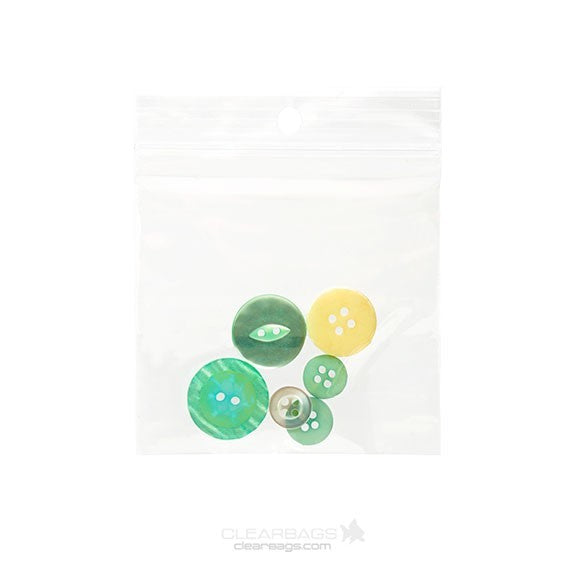 Grip Seal Bags with Hang hole 7.5x7.5cm Crystal Clear PP 50 micron (100 pieces) [ZR33]