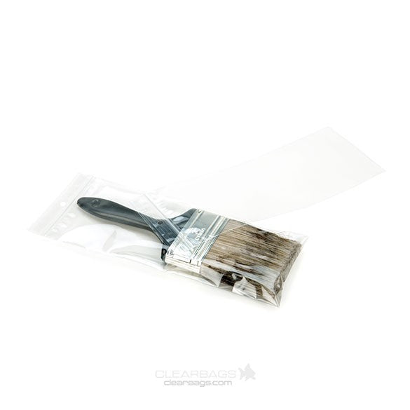Grip Seal Bags with Hang hole 10x25.5cm Crystal Clear PP 50 micron (100 pieces) [ZR410]