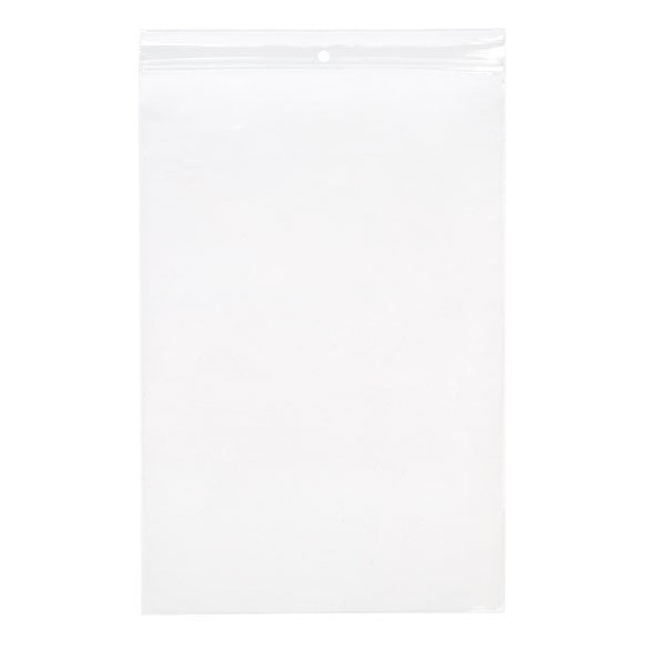 Grip Seal Bags with Hang hole 20.5x30.5cm Crystal Clear PP 50 micron (100 pieces) [ZR812]