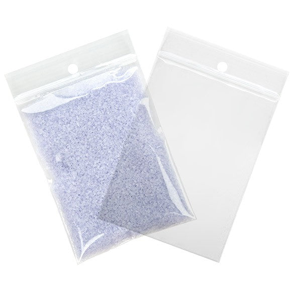 Grip Seal Bags with Hang hole 7.5x10cm Crystal Clear PP 75 micron (100 pieces) [Z3R34]